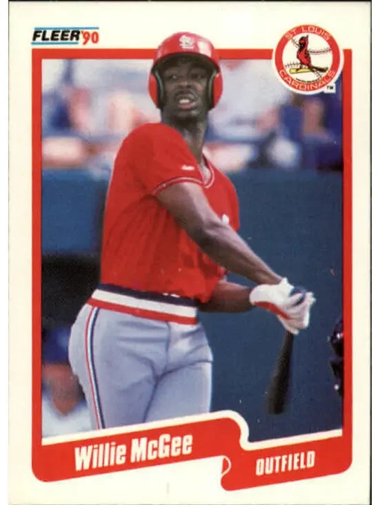 1990 Willie McGee Fleer Baseball Card #253