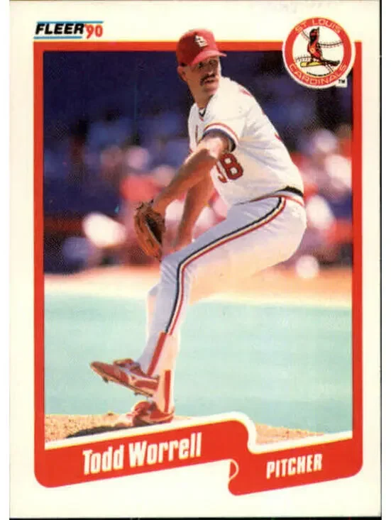 1990 Todd Worrell Fleer Baseball Card #264
