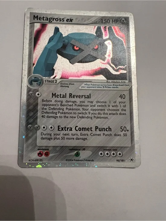 2004 Ultra Rare Metagross Ex Holo 95/101 Hidden Legends Pokémon Card