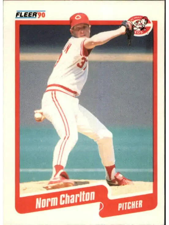 1990 Norm Charlton Fleer Baseball Card #416