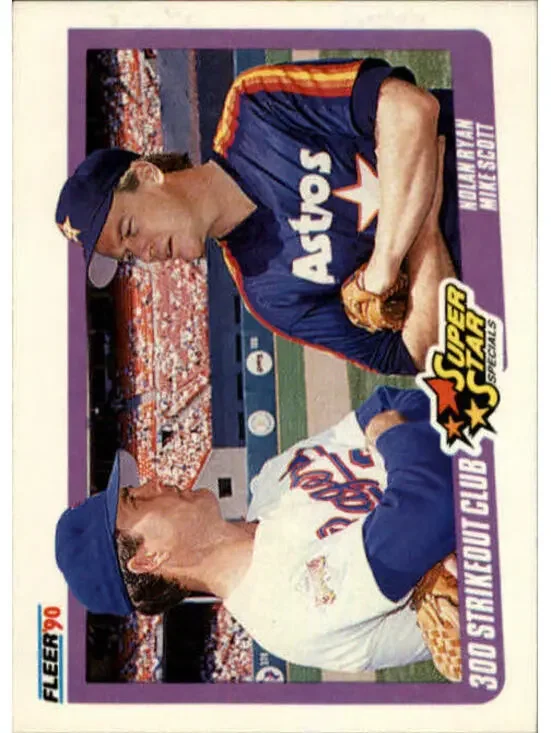 1990 Nolan Ryan / Mike Scott Fleer Baseball Card #636