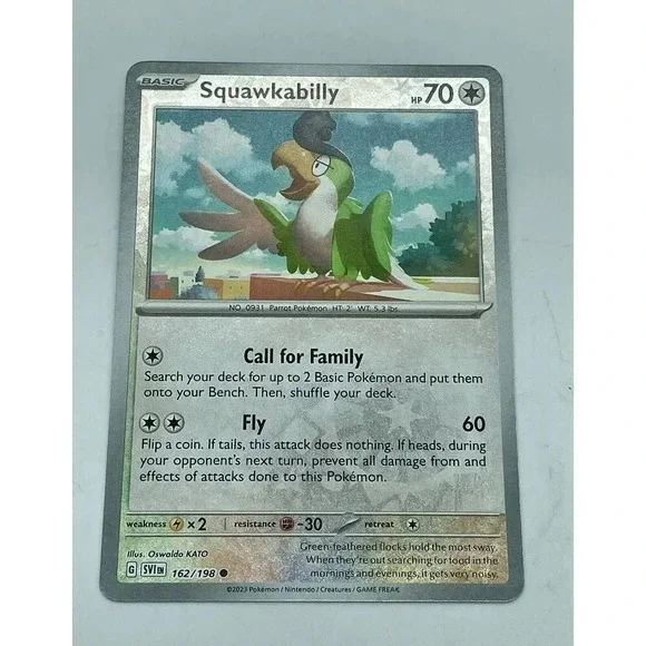 Squawkabilly‎ 162/198 Scarlet & Violet Pokemon TCG Reverse Holo Mint Unplayed