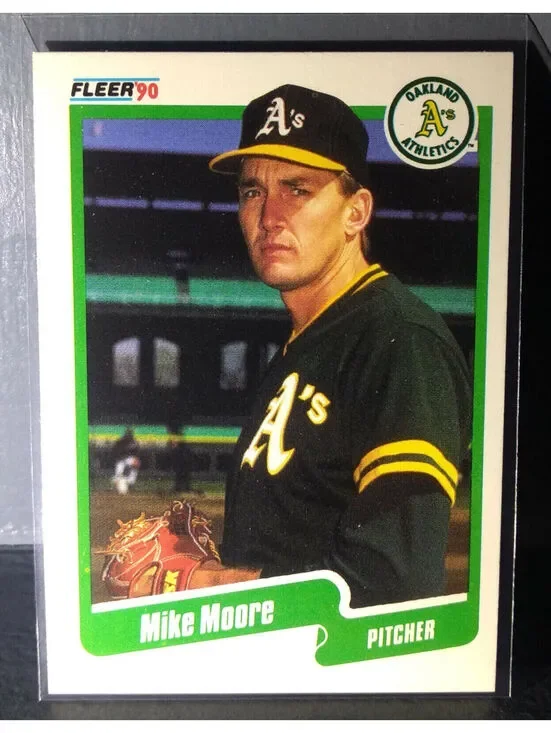1990 Mike Moore Fleer Baseball Card #16