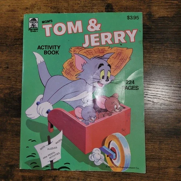 VINTAGE‎ MGM'S TOM & JERRY ACTIVITY BOOK (1984, 224 PAGES) -- FREE SHIPPING!!!