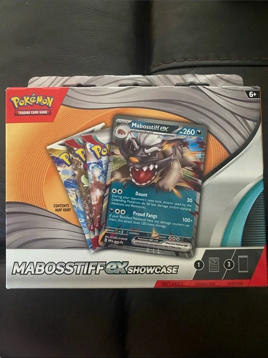 Pokemon Mabosstiff EX Showcase Box - Blue, Red, Orange, Silver