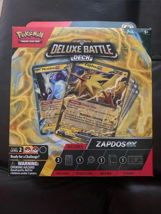 Pokemon Deluxe Battle Deck Zapdos EX Gold Yellow Pack