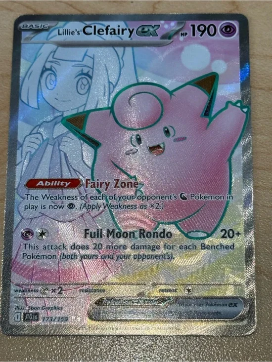 Pokemon Clefairy EX Pink Holographic Trading Card