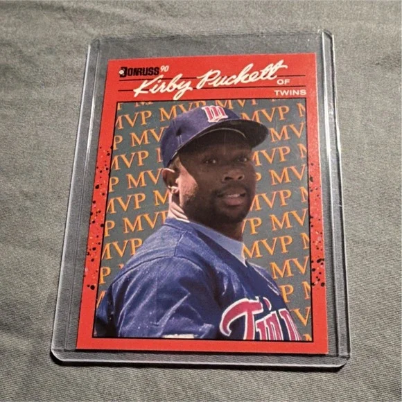 Error Card- Donruss 1990 Kirby Puckett #BC-8 Twins MVP Baseball Card - DOB Error