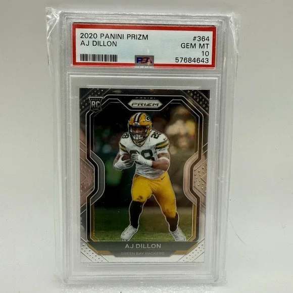 2020 PANINI Prizm AJ DILLON‎ #364 RC Rookie Card PSA GEM MT 10 Green Bay Packers