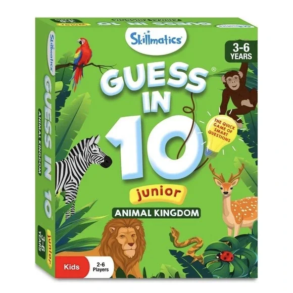 Skillmatics Guess in 10‎ Animal Kingdom Card Game Ages 6+