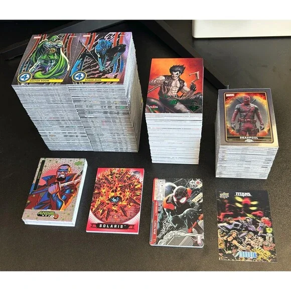 Bulk Lot of 500+ Marvel / DC Trading Cards - Topps Finest, Chrome, Fleer Ultra