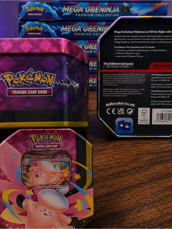 🌙 Pokémon TCG Mega Moonlit Tin – Mega Clefable ex | Factory Sealed | New