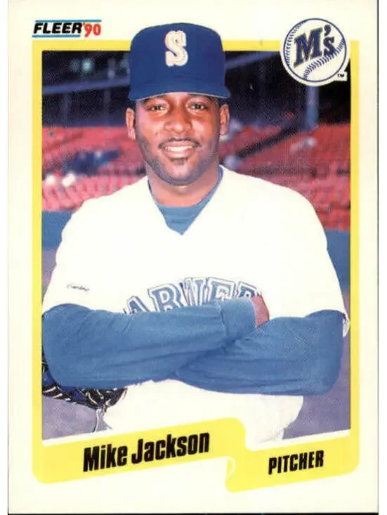1990 Mike Jackson Fleer Baseball Card #517