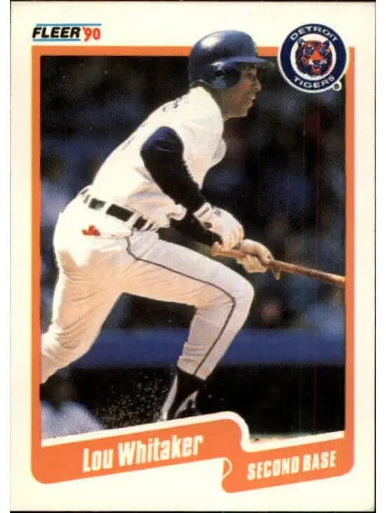 1990 Lou Whitaker Fleer Baseball Card #619