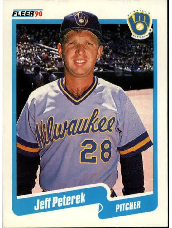 1990 Jeff Peterek Fleer Baseball Card #333