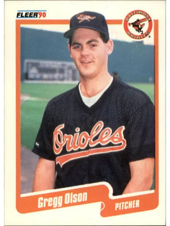 1990 Gregg Olson Fleer Baseball Card #184