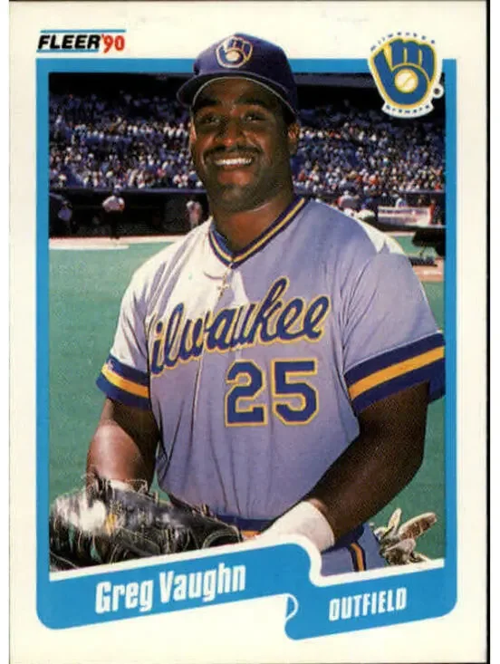 1990 Greg Vaughn Fleer Baseball Card #339