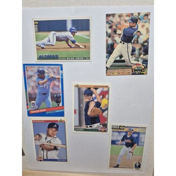 MLB Star Card Lot George Brett Roberto Alomar Ryan Klesko Joey Hamilton 6 Cards