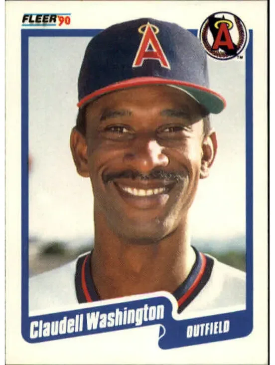 1990 Claudell Washington Fleer Baseball Card #146
