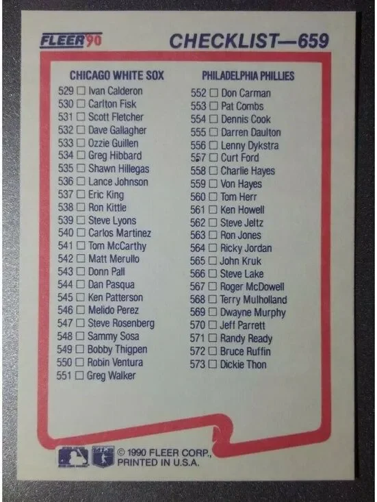 1990 Checklist Fleer Baseball Card #658