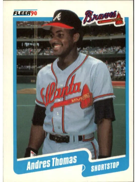 1990 Andres Thomas Fleer Baseball Card #597