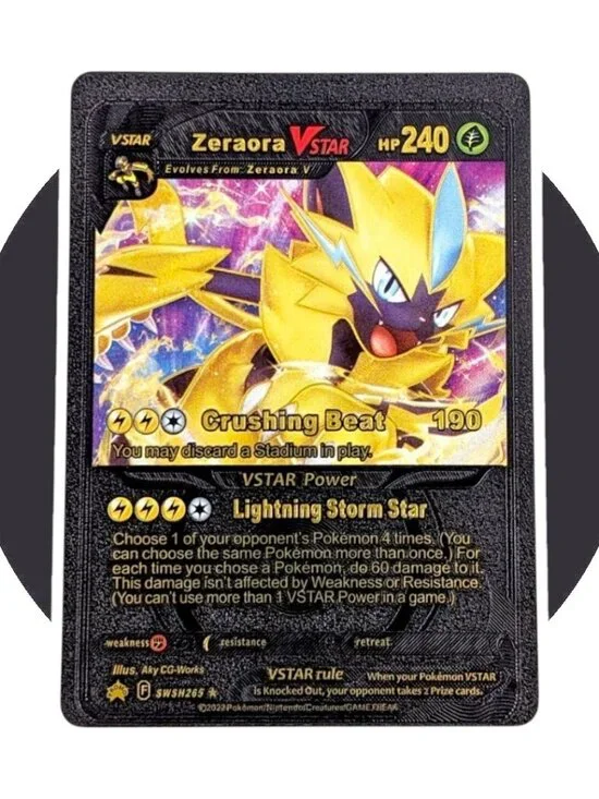Sword & Shield Pokemon Art Card (YY09): Zeraora VStar SWSH265, Black Foil
