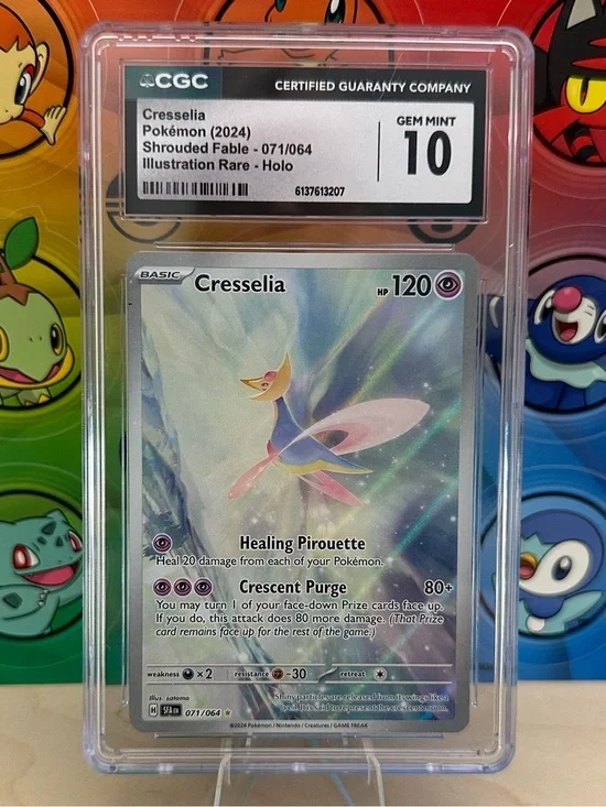 CGC 10 Cresselia Pokémon (2024) Shrouded Fable - 071/064 Illustration Rare Holo