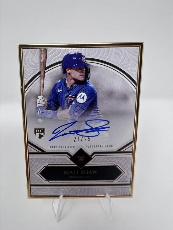 Topps 2025 Definitive Framed Autograph Matt Shaw RC Auto Cubs 21/25 FAC-MSH