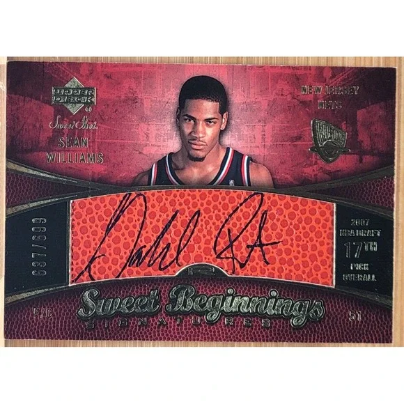2007-08 UPPER DECK SWEET SHOTS SEAN WILLIAMS SWEET BEGINNINGS AUTO #D/699‎