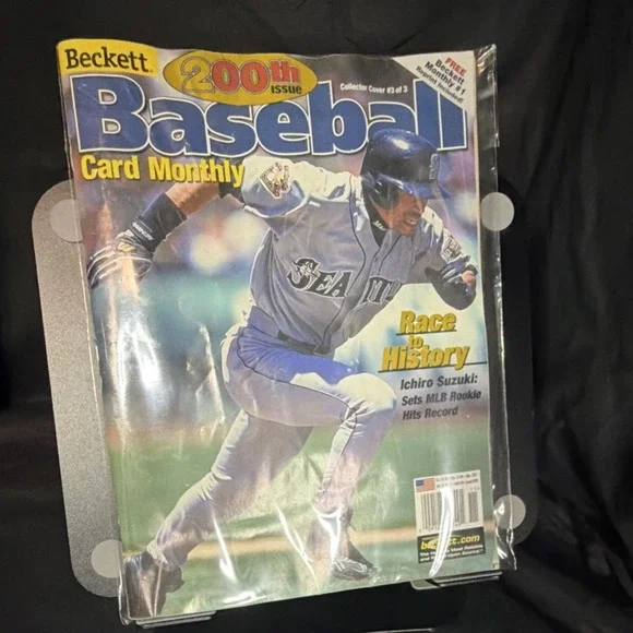 Beckett Baseball Card Monthly 200th Issue Nov 2001 MLB Rookie Hits Record