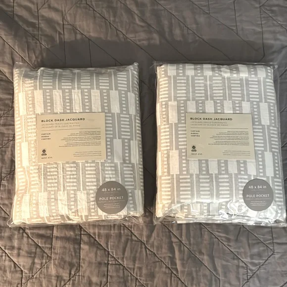 West Elm Block Dash Jacquard Curtains