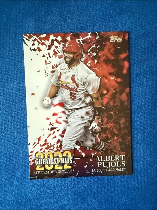 Topps Albert Pujols Cardinals Red White Baseball Card