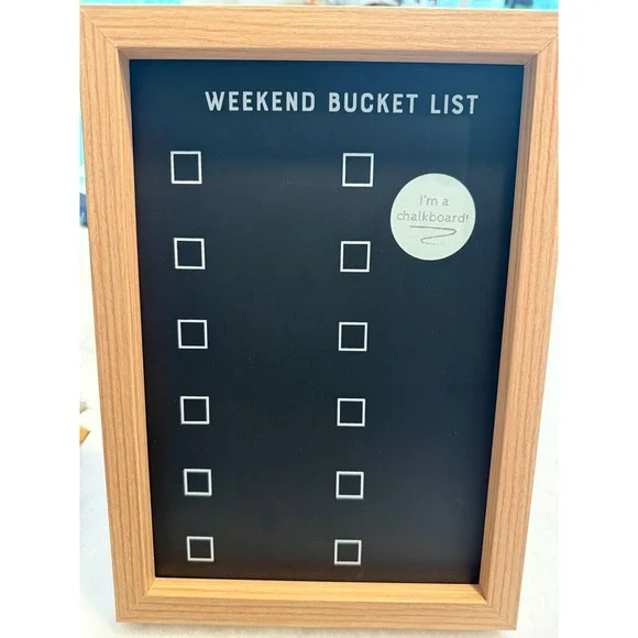 MCS Industries Weekend Bucket List Chalkboard Unisex 10x14 Wood Frame Black Sign