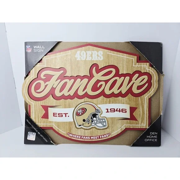 San‎ Francisco 49ers Fan Cave Sign NFL Wall Art Home Bar Man Cave Decor 17x12.5