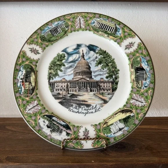 Vintage Washington DC Capitol Decorative Plate Made in Japan Souvenir Wall Decor