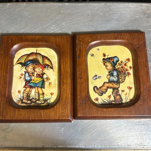 vintage‎ Hummel wooden frame pictures wall hanging