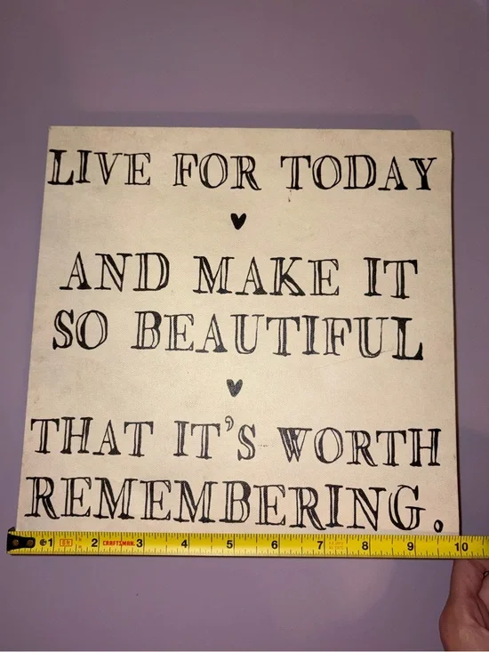 Live For Today Beige Inspirational Wall Sign