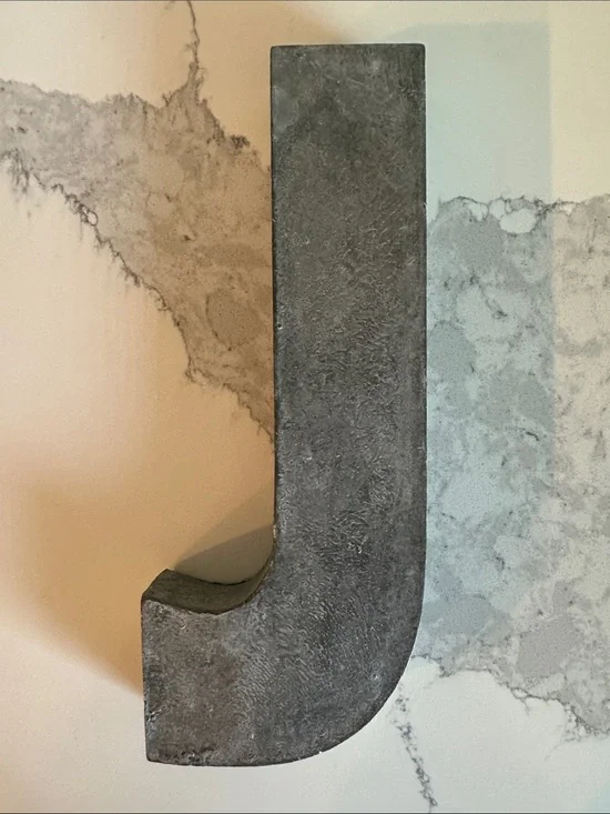 Anthropologie Decorative Industrial Metal Letter J