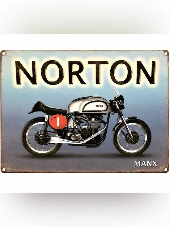 NEW Norton Manx Motorcycle Metal Sign