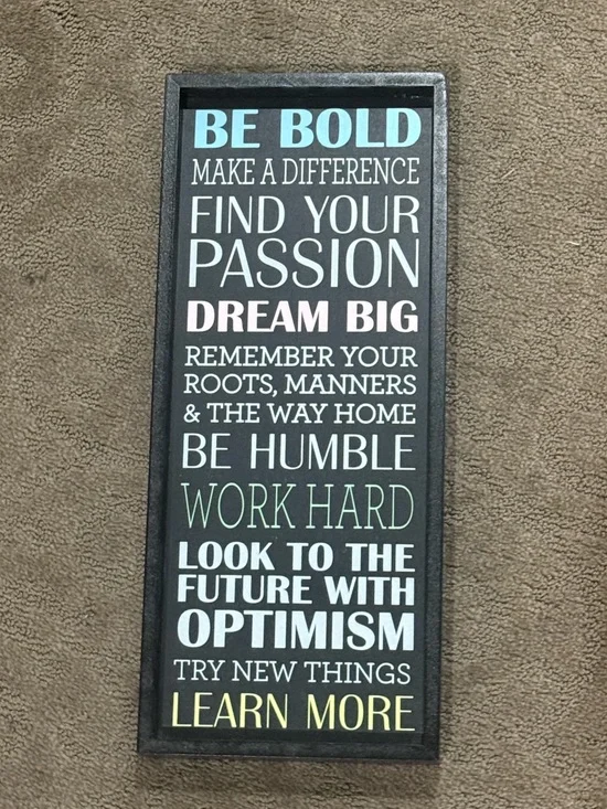 Hobby Lobby Be Bold Inspirational Wall Sign in Black with Pastel Accents