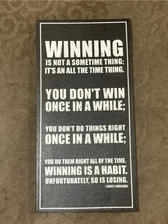Hobby Lobby Black and White 'Winning' Motivational Wall Sign