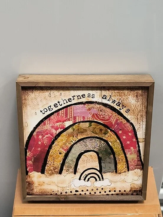 Demdaco Pink Yellow Green Rainbow Wall Art - Togetherness Always