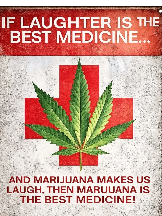NEW Laughter Is The Best Medicine Metal Sign
