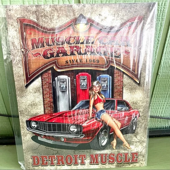 NEW Muscle Car Garage Metal Sign