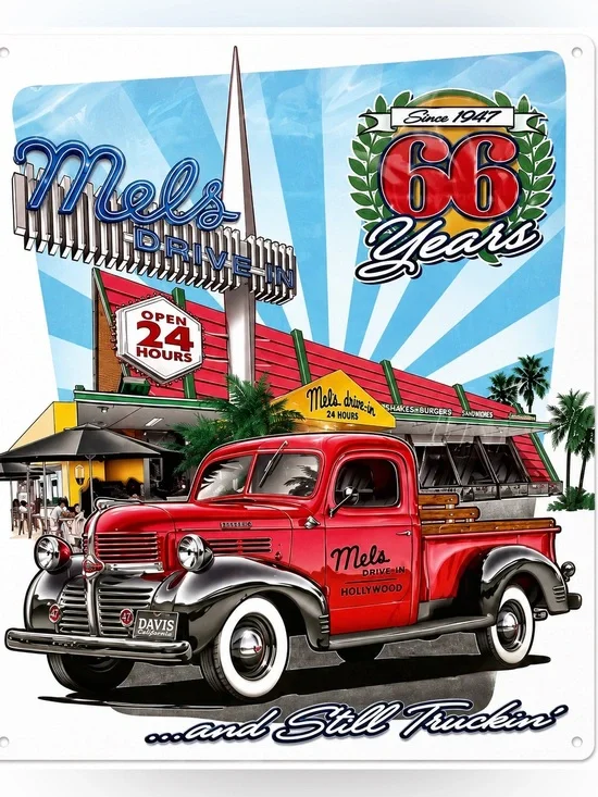 NEW Mel’s Drive-In Route 66 Metal Sign