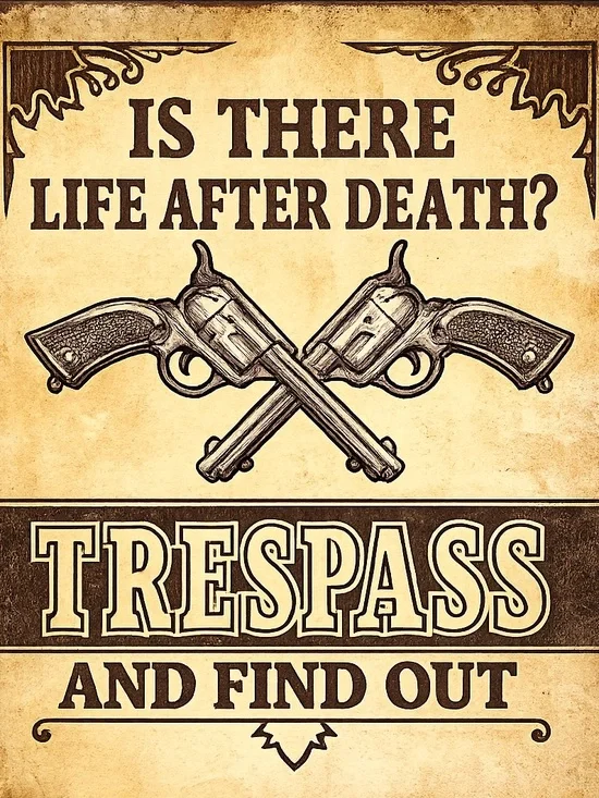 NEW Is There Life After Death Trespass And Find Out Metal Sign