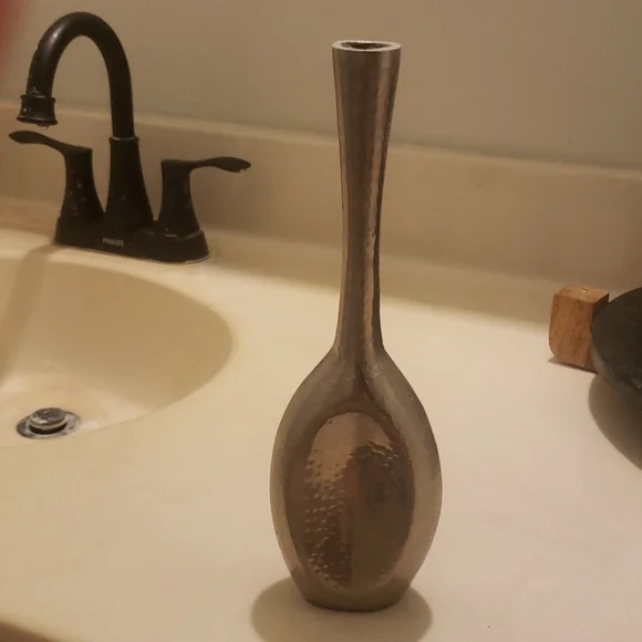 West Elm Silver bud vase