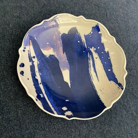 Artsy ring dish - blue brushstroke pattern