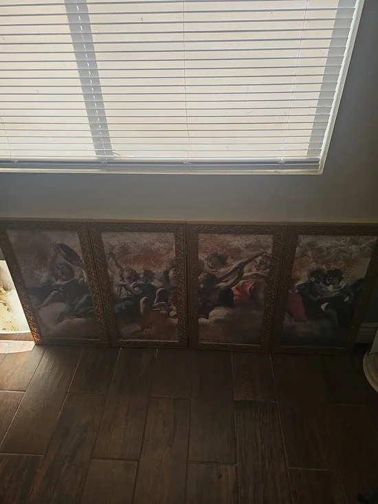 4-panel polyptych framed art set 60