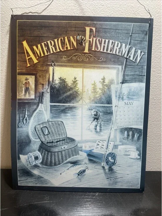 2001 Sportsman's Collection The American Fisherman Metal Sign